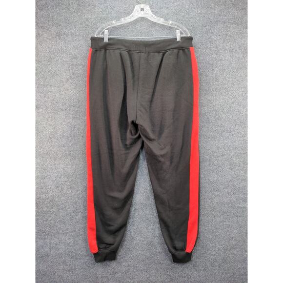 Mens BooHoo MAN Athletic Jogger Pants Size XL Black & Red Logo - Picture 2 of 12